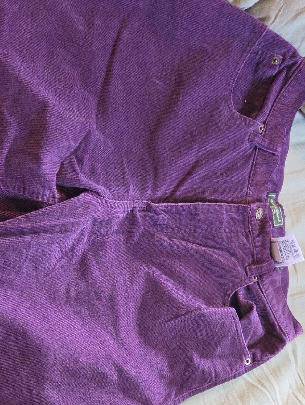 Eddie Bauer Purple Corduroy Pants - Natural Fit - Picture 2 of 6